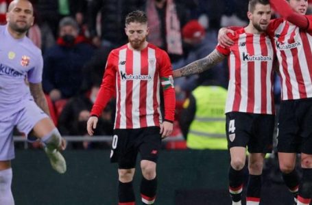 MUNIAIN SCORES TWO GOALS AS ATHLETIC BILBAO KNOCKED BARCELONA OUT OF COPA DEL REY