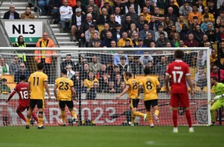 LIVERPOOL SCORES LATE GOALS TO BEAT WOLVES 3-1 AWAY