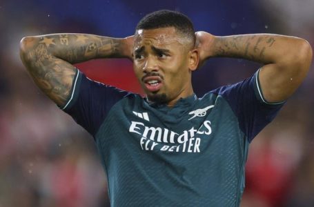 Gabriel Jesus- Arsenal forward could be out ‘for a few weeks’ with muscle injury