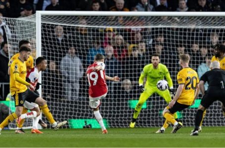 ARSENAL BEAT WOLVES 2-0 AWAY TO GO TOP ON LEAGUE TABLE BY ONE POINT