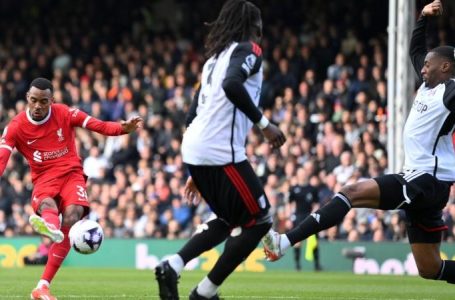 LIVERPOOL BEAT FULHAM 3-1 AWAY TO GO SECOND ON GOAL DIFFERNECE